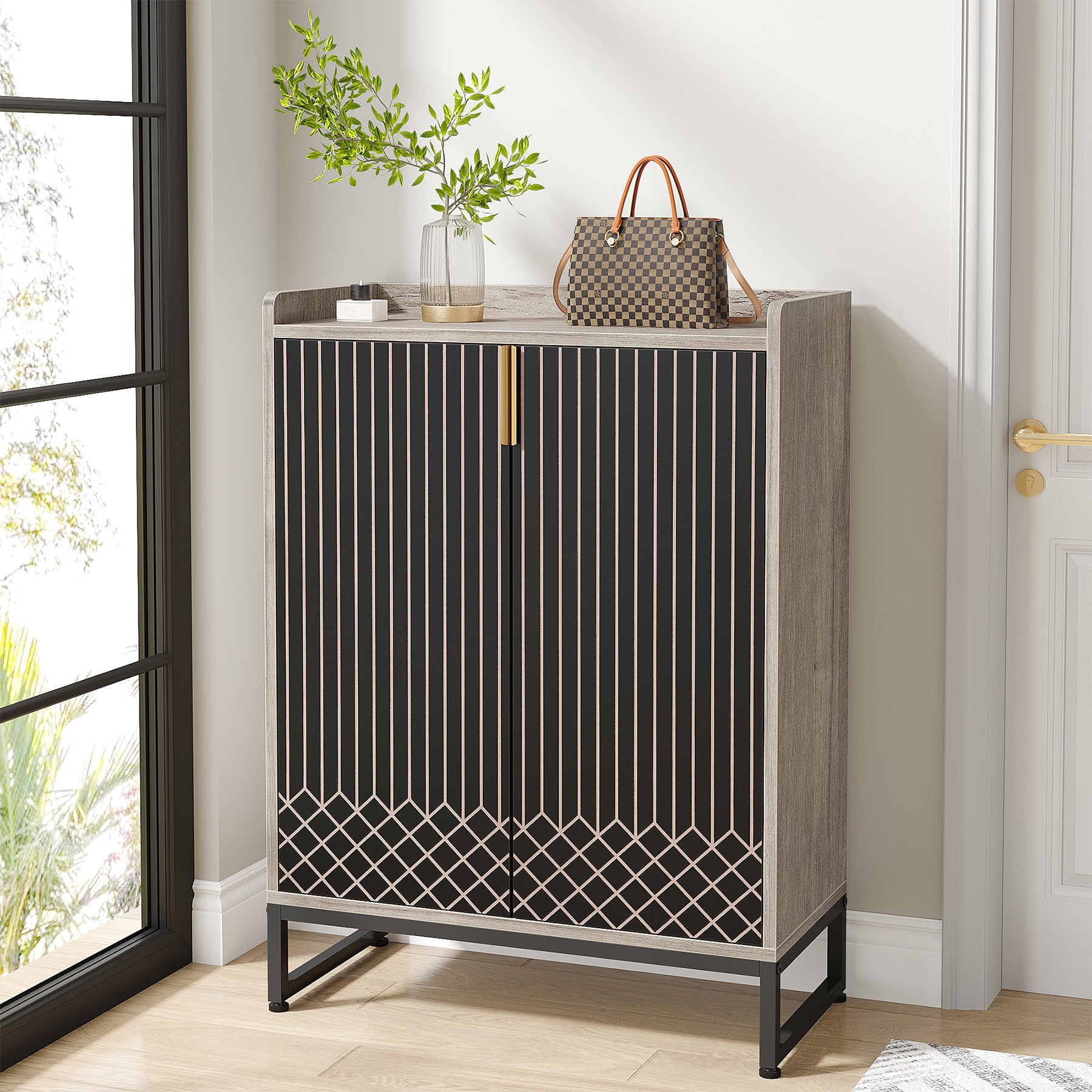 5-Tier Shoe Cabinet with Doors